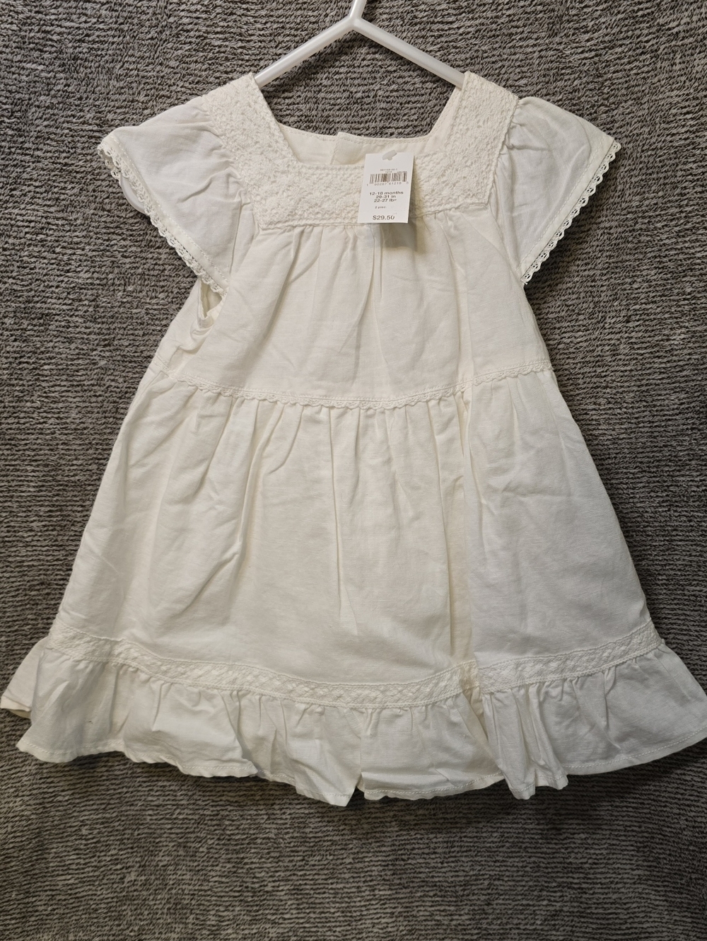 Baby GAP Cream Eyelet Smocked Square-Neck Dress